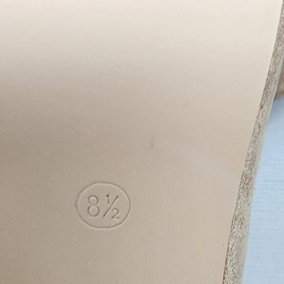 New Beige Pointed Toe Faux Suede Over the Knee High Boots Chunky Size 8.5 - Picture 12 of 13